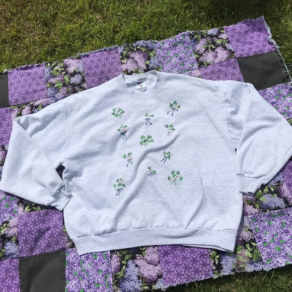 Vintage Sweaters - Vintage vtg plant flore sweater sweatshirt grandma